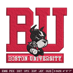 boston university terriers embroidery design, boston university terriers embroidery, sport embroidery, ncaa embroidery.