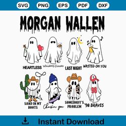 Morgan Wallen Cute Halloween Ghost Track List SVG File