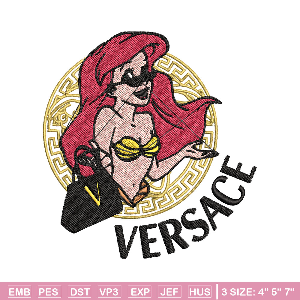 Ariel Versace Disney Princes Embroidery design, Disney Embroidery, cartoon design, Embroidery File, Instant download..jpg
