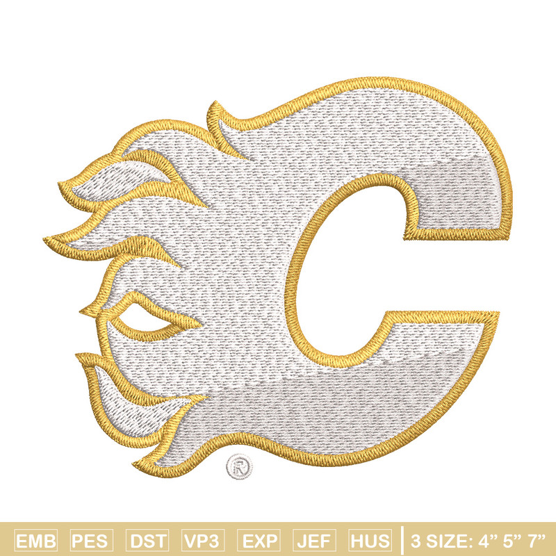 Calgary Flames Embroidery Design, Logo Embroidery, NHL Embroidery, Embroidery File, Logo shirt, Digital download.jpg