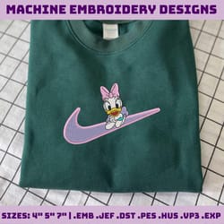 nike x daisy duck cartoon embroidered sweatshirt, brand cartoon embroidered sweatshirt, custom cartoon embroidered crewneck, lovely cartoon character embroidered