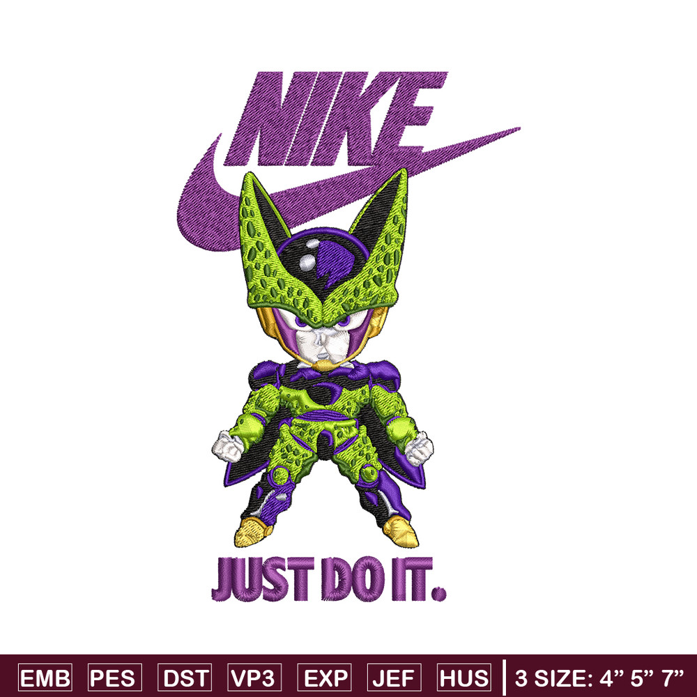 Cell dragon ball Embroidery design, dragon ball Embroidery, Nike design, Embroidery file, anime logo. Instant download..jpg