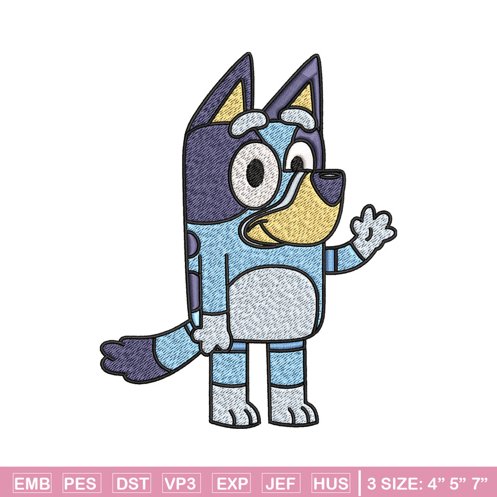 Bandit Heeler Embroidery, Bandit Heeler Embroidery, Embroidery File, cartoon design, cartoon shirt, Digital download..jpg