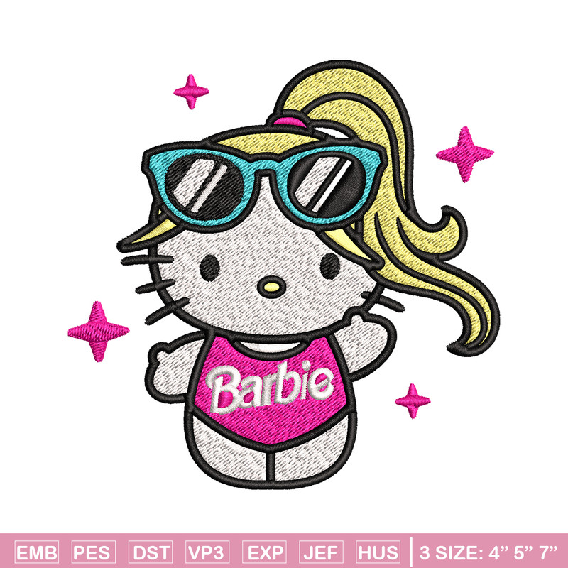 Barbie Hellokitty Embroidery design, Barbie girl Embroidery, logo design, logo shirt, Embroidery File, Digital download..jpg