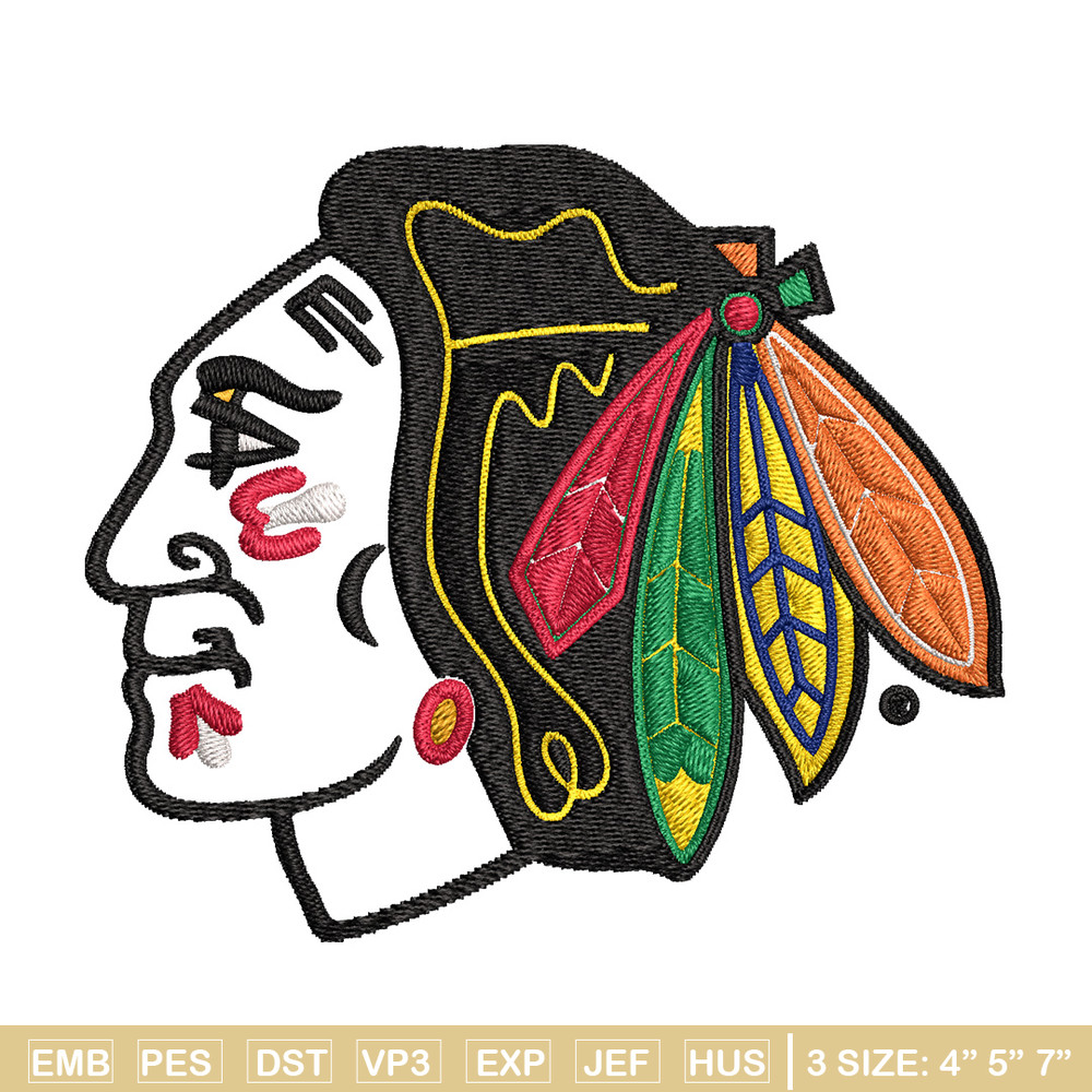 Chicago Blackhawks logo Embroidery,NHL Embroidery, Sport embroidery, Logo Embroidery, NHL Embroidery design.jpg