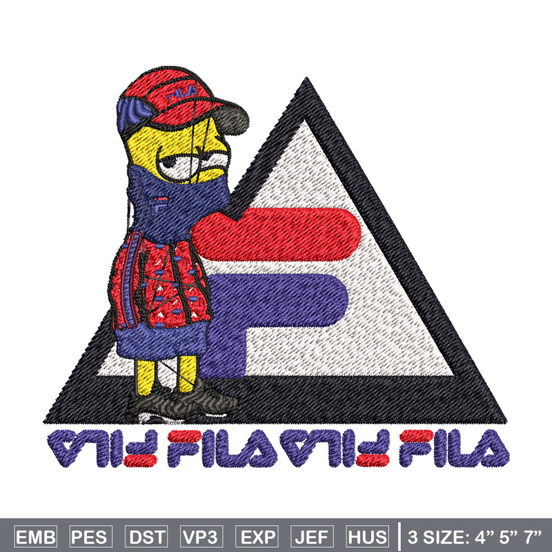 Bart Simpson Fila Embroidery design, Simpson Fila Embroidery, logo design, Embroidery File, Fila logo, Instant download..jpg