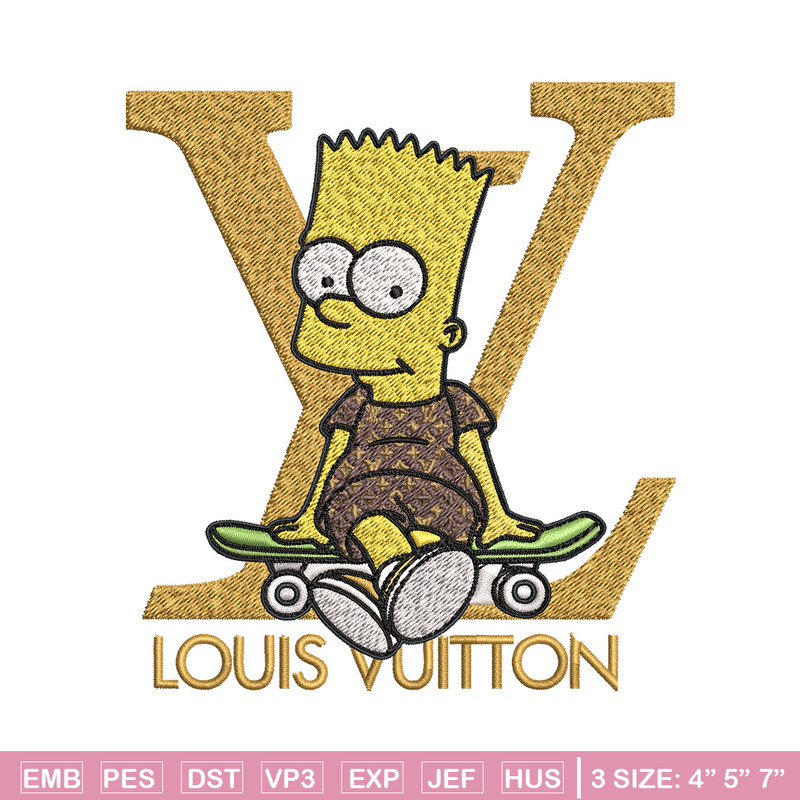 Bart simpson lv Embroidery Design, LV Embroidery, Embroidery File, Logo shirt, Sport Embroidery, Digital download.jpg