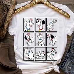 disney 101 dalmatians group shot boxes funny dog shirt, disney family matching shirt, walt disney world shirt, disneylan