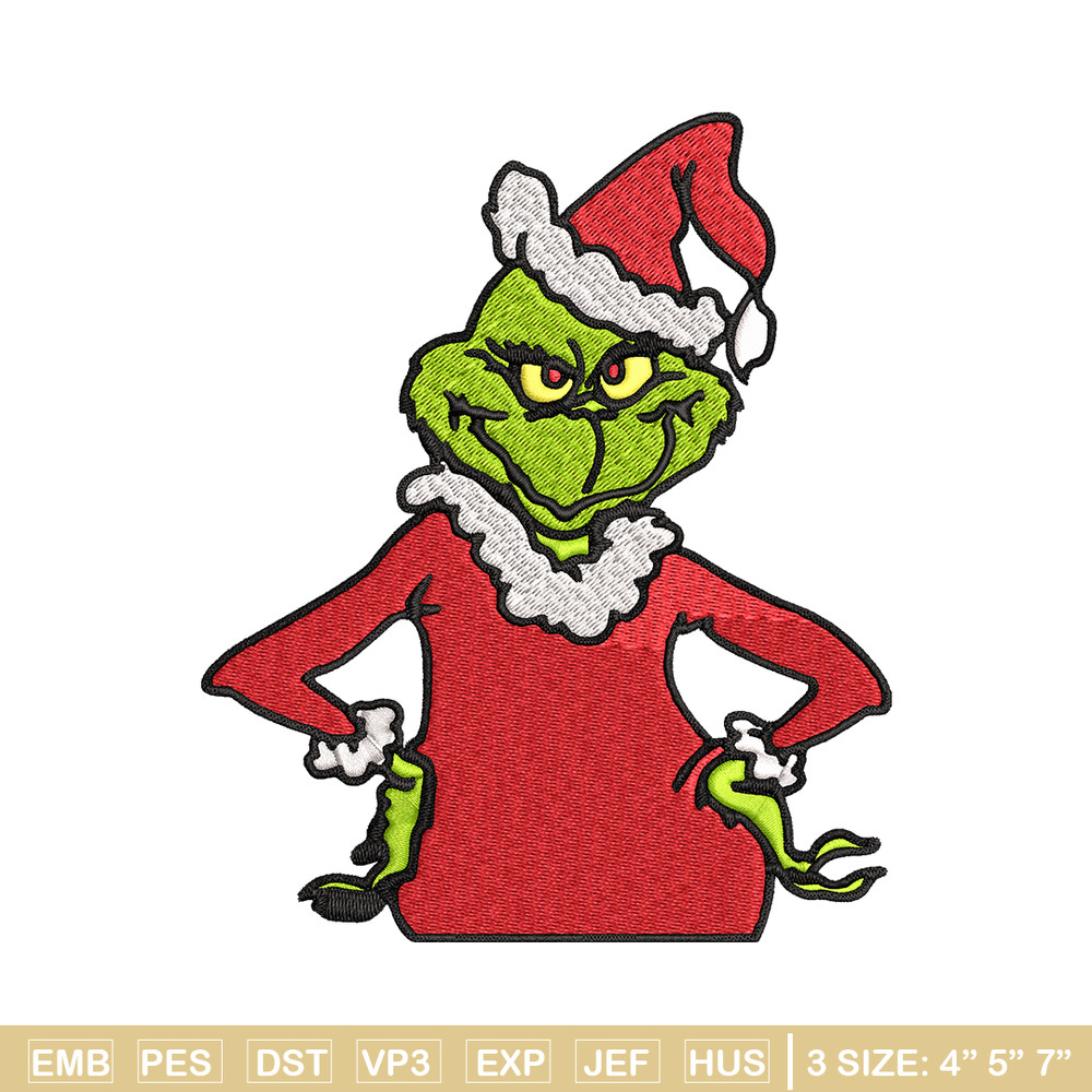 Christmas Grinch Embroidery design, Grinch christmas Embroidery, Embroidery File, Grinch design, Instant download..jpg