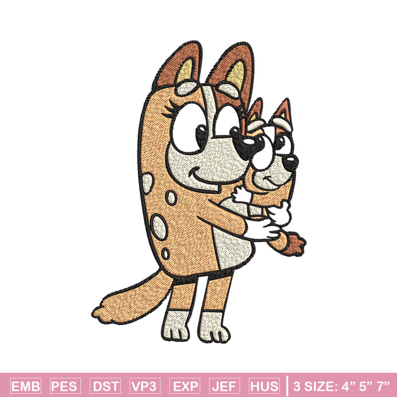 Bingo and her Mum Embroidery, Bluey Embroidery, Embroidery File, cartoon shirt, cartoon design, Digital download..jpg