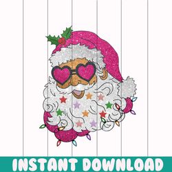 santa with sunglasses glitter christmas lights png download