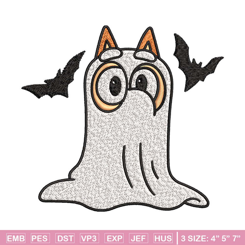 Bingo Ghost Halloween Embroidery design, Halloween Embroidery, cartoon design, Embroidery File, Digital download..jpg