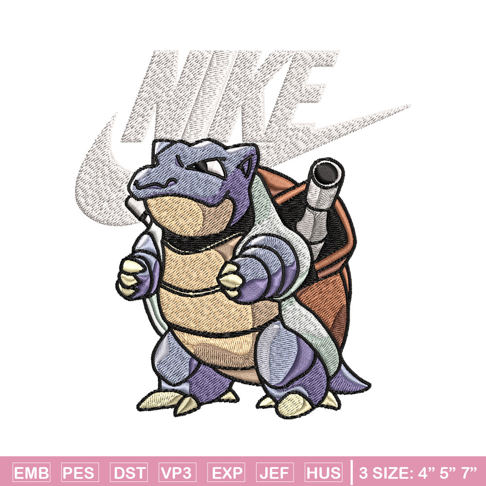 Blastoise Pokemon Nike Embroidery design, Pokemon Embroidery, Nike design, Embroidery file, Instant download..jpg