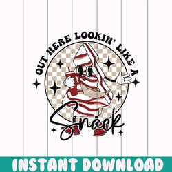 retro funny christmas out here lookin like a snack svg file