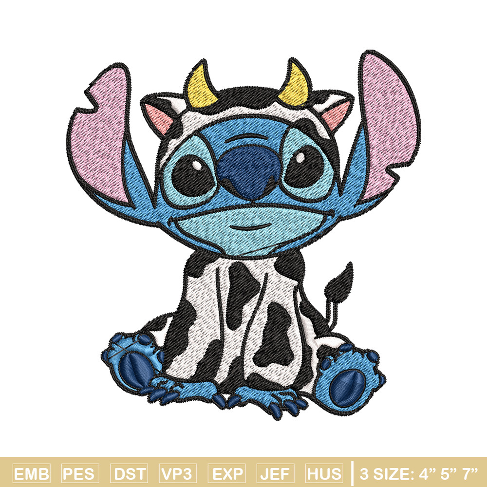 Cow Stitch Embroidery design, Cow Stitch Embroidery, cartoon design, Embroidery File, cartoon shirt, Digital download..jpg