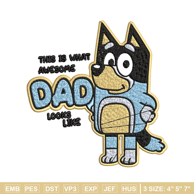 Dad bluey Embroidery, bluey Embroidery, Embroidery File, cartoon shirt, cartoon design, logo shirt, Digital download..jpg