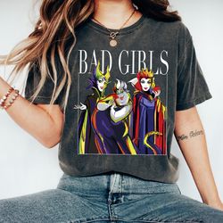disney villains bad girls group shot painted graphic shirt, disney family matching shirt, walt disney world shirt, disne
