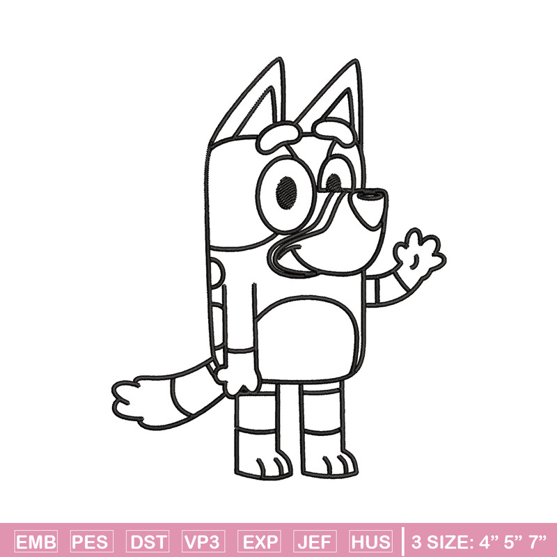 Bluey Coloring Pages Embroidery, Bluey Embroidery, Embroidery File, cartoon design, logo shirt, Digital download..jpg