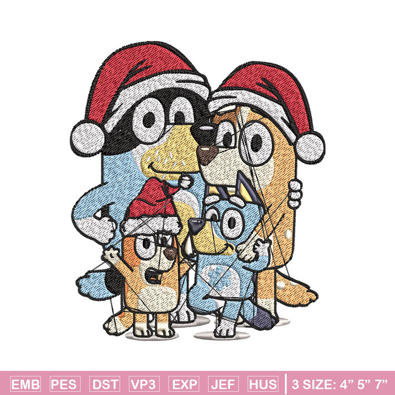 Bluey family chrismas Embroidery Design,Bluey Embroidery,Embroidery File, Brand Embroidery, Logo shirt, Digital download.jpg