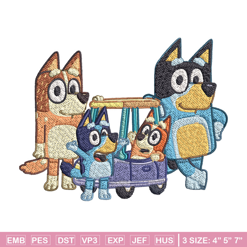 Bluey family Embroidery, Bluey Cartoon Embroidery, cartoon Embroidery, Embroidery File, cartoon shirt, digital download..jpg