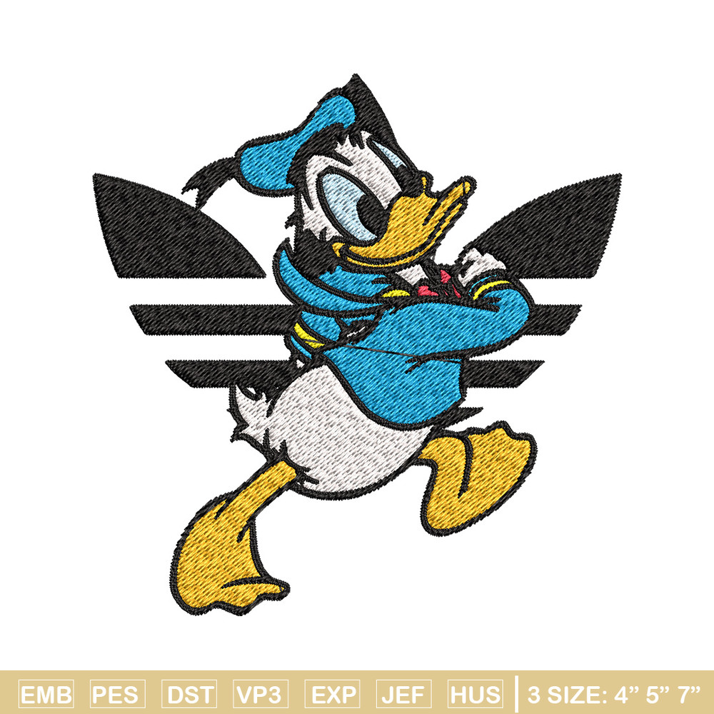 Duck cartoon adidas Embroidery Design, Adidas Embroidery, Brand Embroidery, Embroidery File, Logo shirt,Digital download.jpg