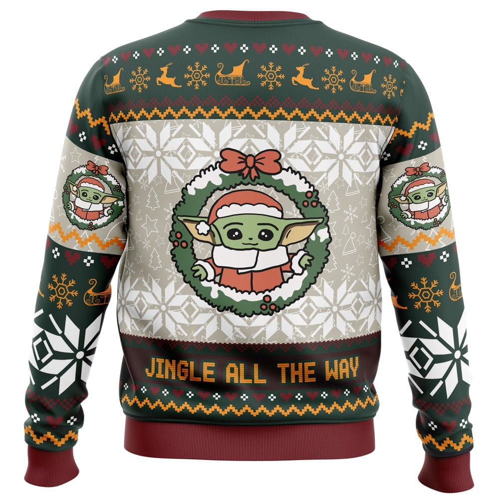 Jingle All The Way Mandalorian Star Wars All Over Print Hoodie 3D Zip Hoodie 3D Ugly Christmas Sweater 3D Fleece Hoodie