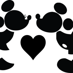 mickey and minnie kissing silhouett svg, mickey svg, disney png, mickey christmas png, instant download-1