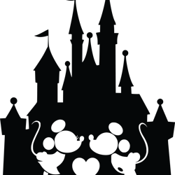 mickey and minnie kissing castle silhouett svg, mickey svg, disney png, mickey christmas png, instant download-1