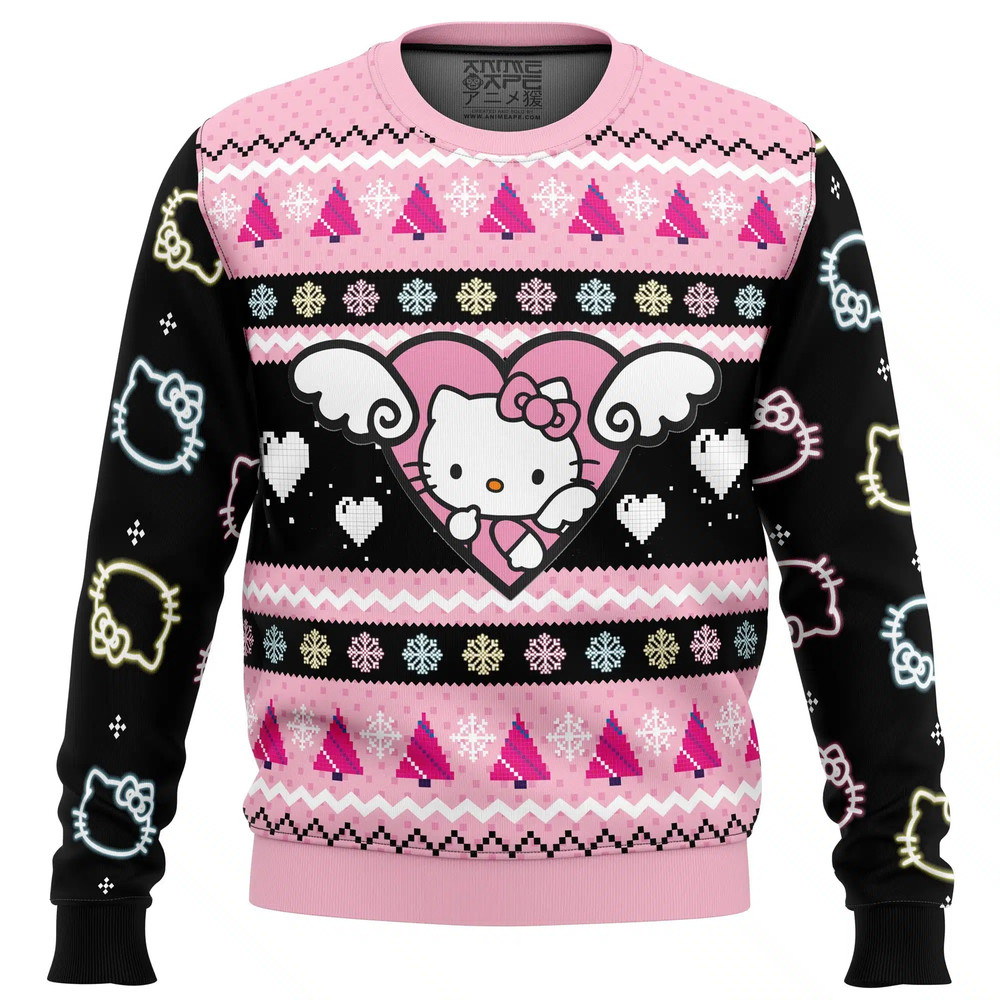 Hello Kitty All Over Print Hoodie 3D Zip Hoodie 3D Ugly Christmas Sweater 3D Fleece Hoodie