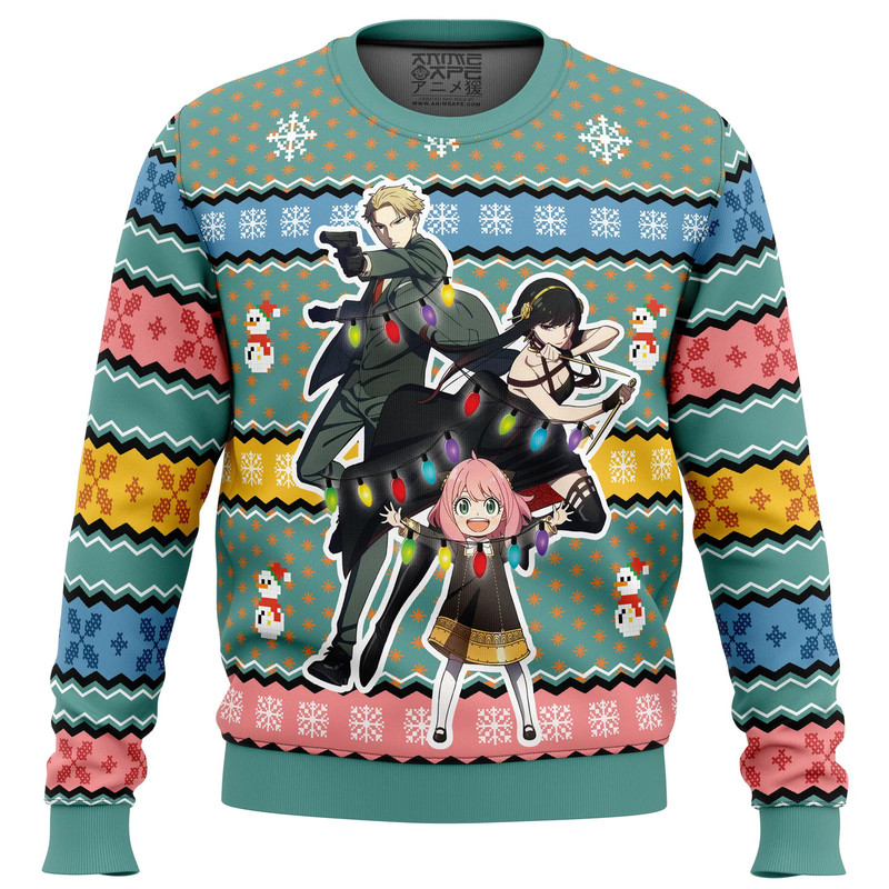 Spy Xmas Family Spy x Family All Over Print Hoodie 3D Zip Hoodie 3D Ugly Christmas Sweater 3D Fleece Hoodie