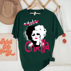 disney cruella estella punk rock spray paint art shirt, disney family matching shirt, walt disney world shirt, disneylan