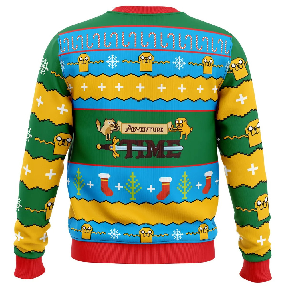 Christmas Adventure Time All Over Print Hoodie 3D Zip Hoodie 3D Ugly Christmas Sweater 3D Fleece Hoodie