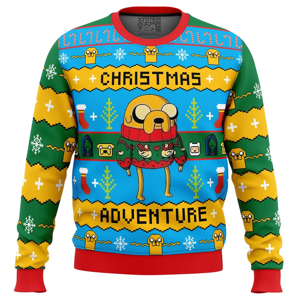 Christmas Adventure Time All Over Print Hoodie 3D Zip Hoodie 3D Ugly Christmas Sweater 3D Fleece Hoodie