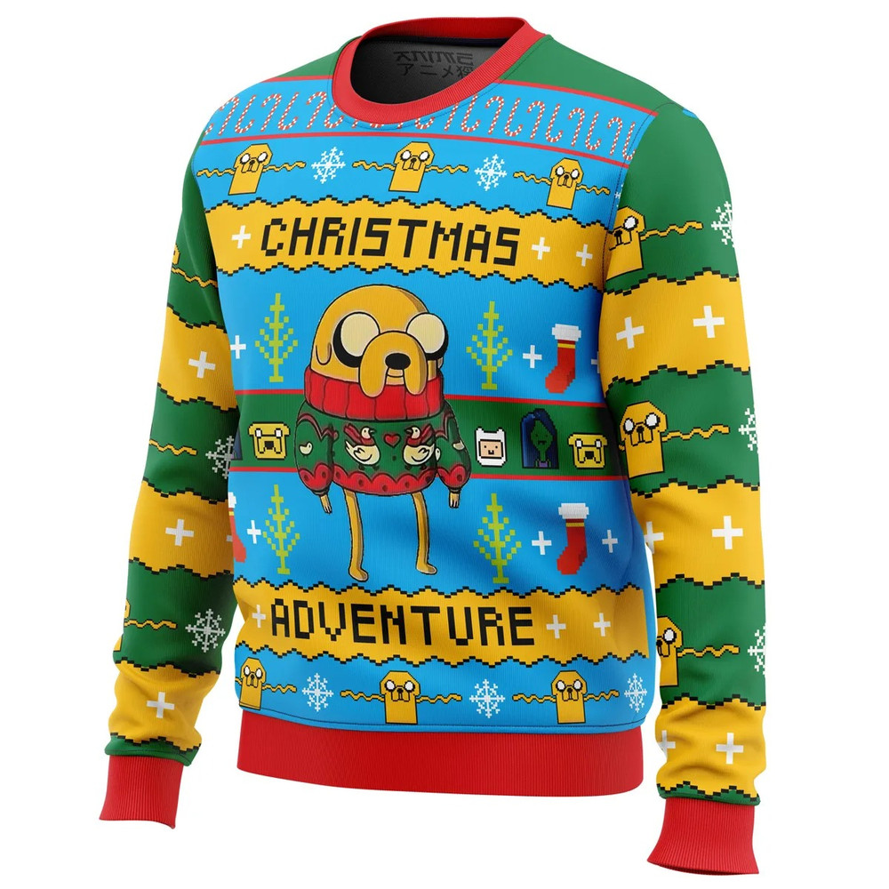 Christmas Adventure Time All Over Print Hoodie 3D Zip Hoodie 3D Ugly Christmas Sweater 3D Fleece Hoodie