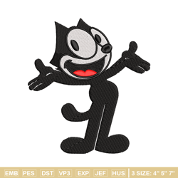 felix the cat embroidery design, felix the cat embroidery, cartoon design, embroidery file, logo shirt, digital download