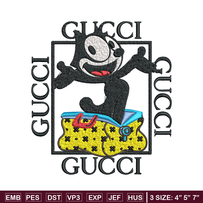 Felix The Cat Gucci Embroidery design, Felix The Cat Embroidery, cartoon design, Embroidery File, Digital download..jpg