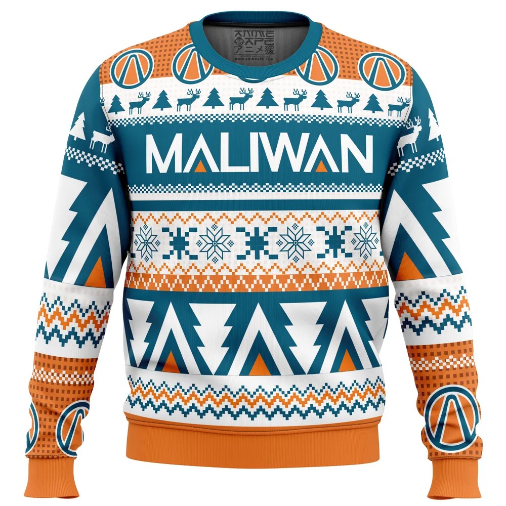 Maliwan Christmas Borderlands All Over Print Hoodie 3D Zip Hoodie 3D Ugly Christmas Sweater 3D Fleece Hoodie