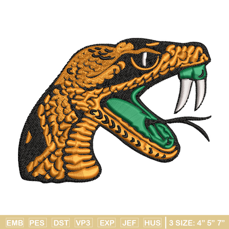 Florida A&M Rattlers embroidery design, Florida A&M Rattlers embroidery, logo Sport, Sport embroidery, NCAA embroidery..jpg