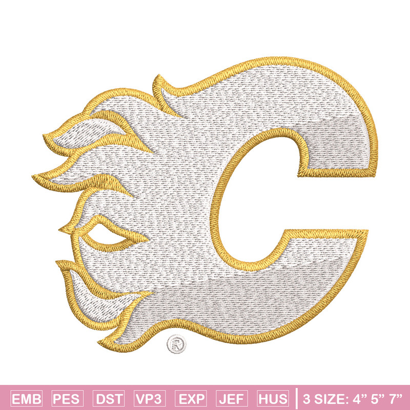 Calgary Flames Embroidery Design, Logo Embroidery, NHL Embroidery, Embroidery File, Logo shirt, Digital download.jpg