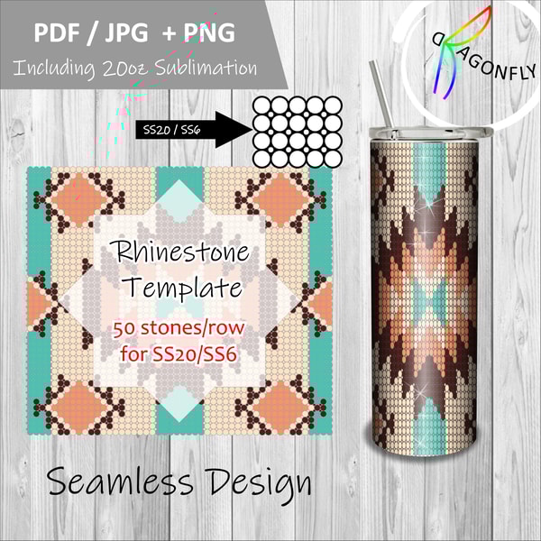 SS6 & SS20 rhinestones for 20 oz Tumbler Template - 50 Stone | Inspire ...