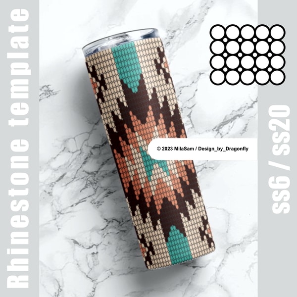 SS6 & SS20 rhinestones for 20 oz Tumbler Template - 50 Stone | Inspire ...