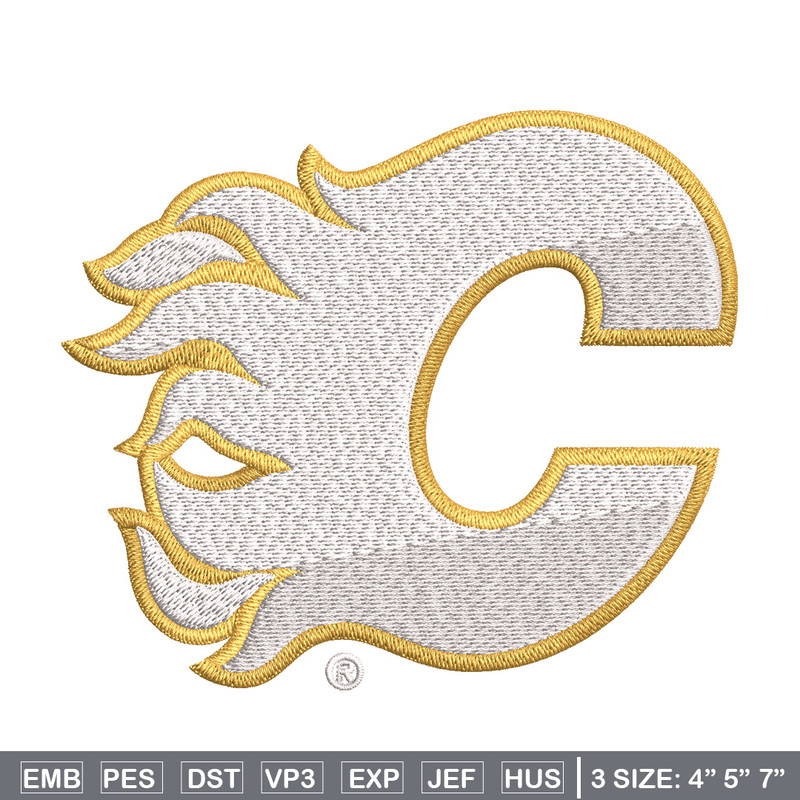 Calgary Flames Embroidery Design, Logo Embroidery, NHL Embroidery, Embroidery File, Logo shirt, Digital download.jpg