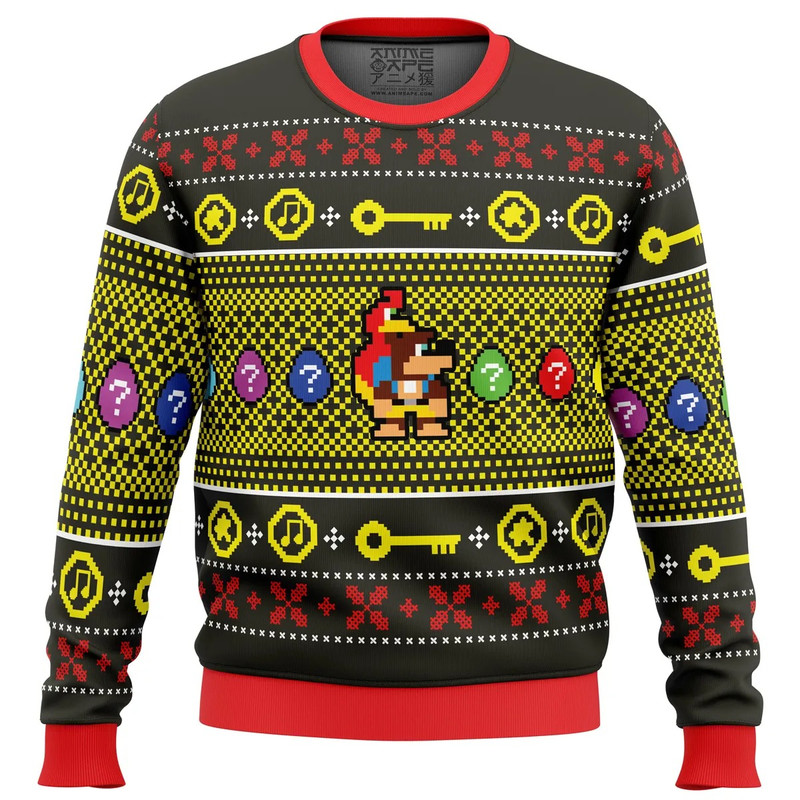 Christmas Banjo-Kazooie All Over Print Hoodie 3D Zip Hoodie 3D Ugly Christmas Sweater 3D Fleece Hoodie