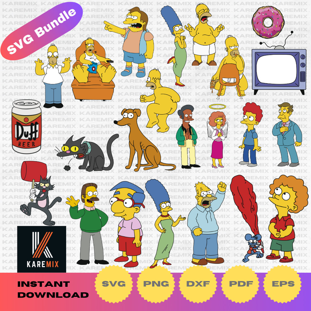 Simpsons-clipart- bundle-The -Simpsons-SVG- cutting-files-for -Cricut- Silhouette-PNG- DXF-PDF-instant- download (2).png