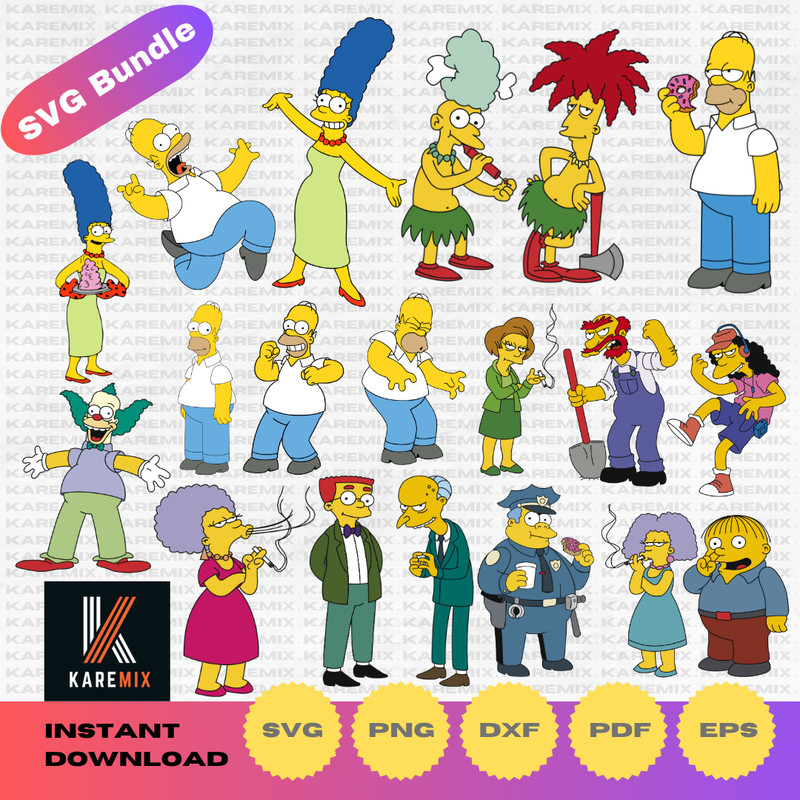 Simpsons-clipart- bundle-The -Simpsons-SVG- cutting-files-for -Cricut- Silhouette-PNG- DXF-PDF-instant- download (3).png
