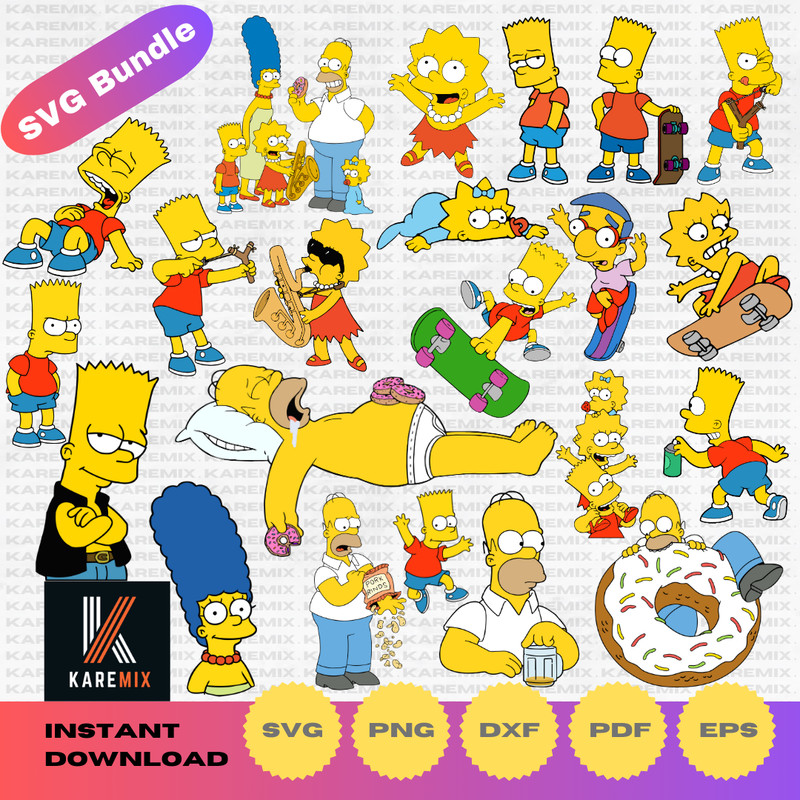 Simpsons-clipart- bundle-The -Simpsons-SVG- cutting-files-for -Cricut- Silhouette-PNG- DXF-PDF-instant- download (4).png