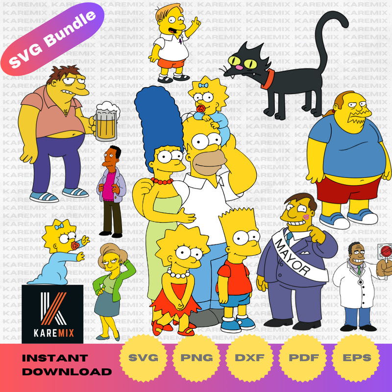 Simpsons-clipart- bundle-The -Simpsons-SVG- cutting-files-for -Cricut- Silhouette-PNG- DXF-PDF-instant- download (6).png