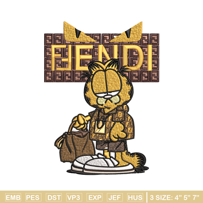 Garfield Fendi Embroidery design, Garfield Fendi cartoon Embroidery, cartoon design, Embroidery File, Digital download..jpg