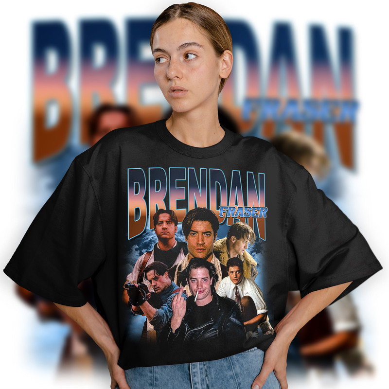 Limited BRENDAN FRASER Vintage T-Shirt, Brendan Fraser Graphic T-shirt, Retro 90's Brendan Fraser Fan Homage T-shirt, Gift For Women and Men - 1.jpg