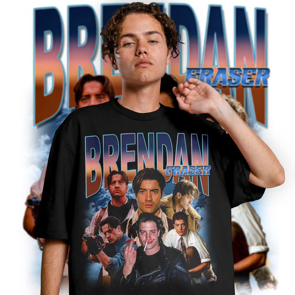 Limited BRENDAN FRASER Vintage T-Shirt, Brendan Fraser Graphic T-shirt, Retro 90's Brendan Fraser Fan Homage T-shirt, Gift For Women and Men - 2.jpg